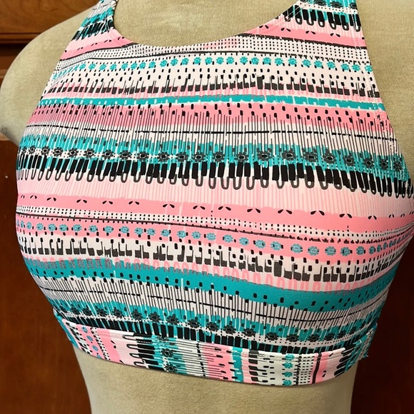 Last chance…Eidon Bikini Swimsuit Pink High Neck Tankini Tank S Small New - Picture 3 of 4